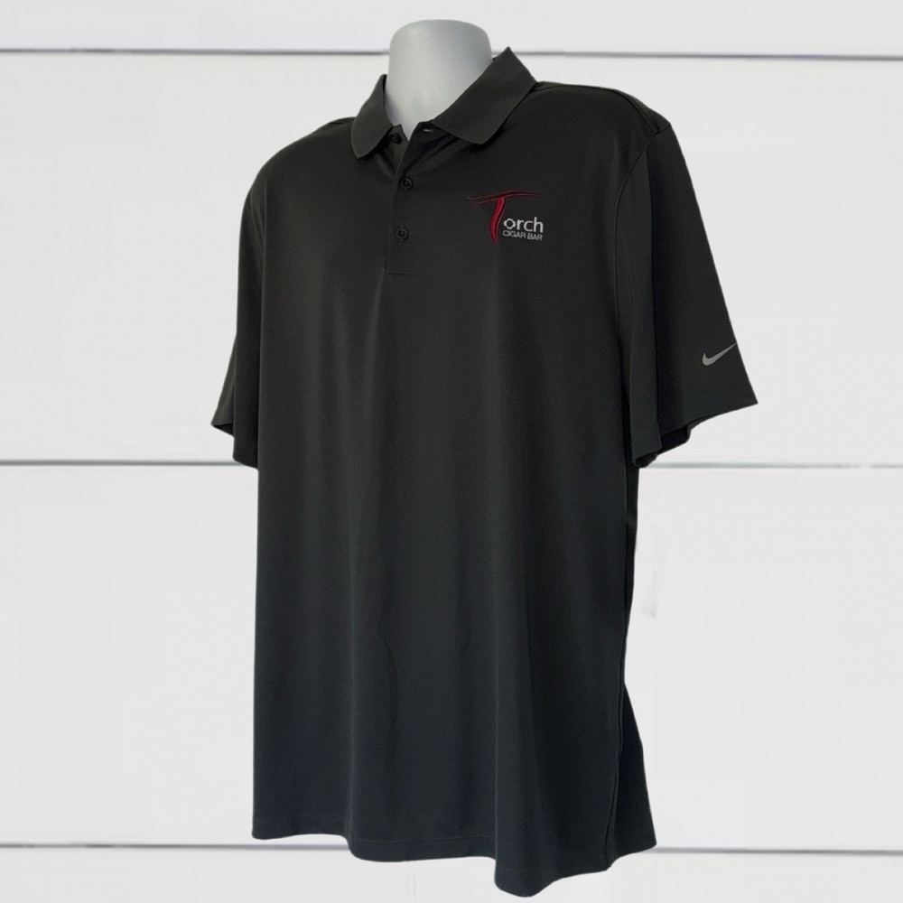 Nike Golf Dri-FIT Polo Shirt Men’s XL Anthracite Gray NWT Torch Cigar Bar Logo - Picture 2 of 13
